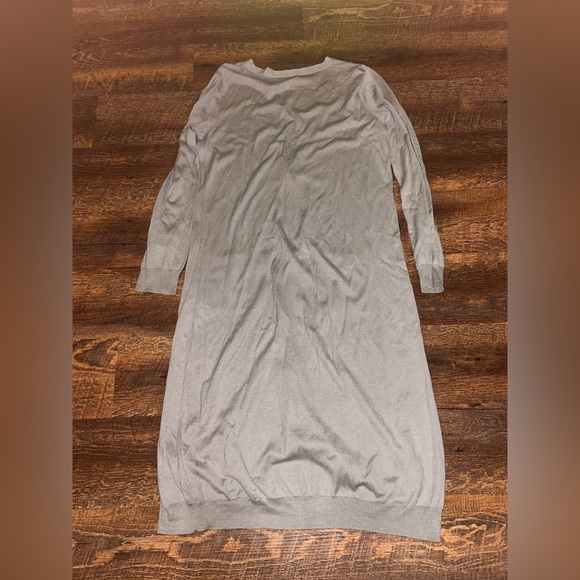 Garnet Hill Womens Gray Silk Cotton Long Sleeve Button Duster Cardigan S Pockets - Picture 3 of 3